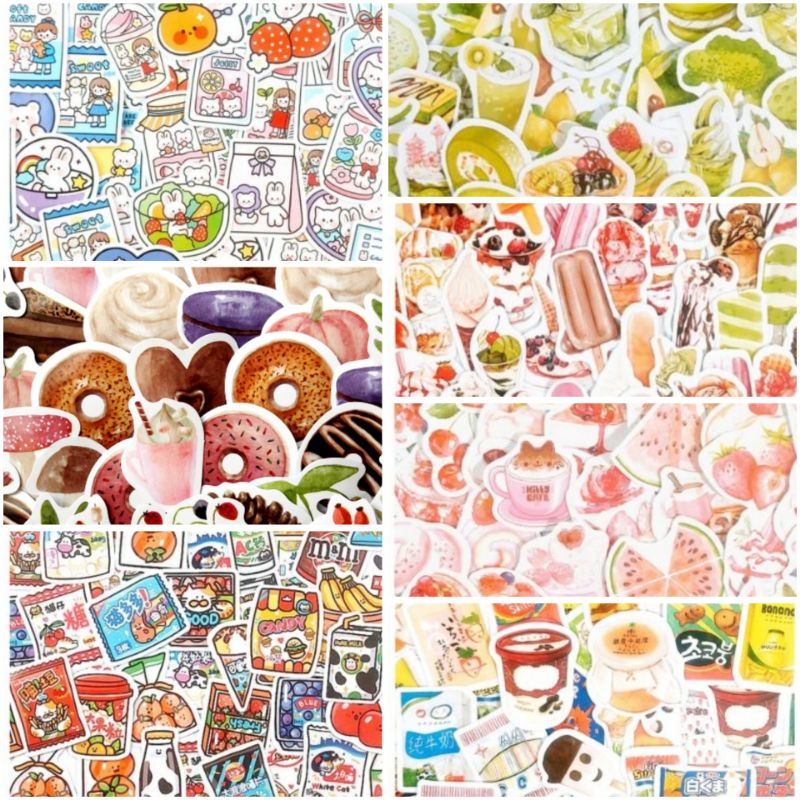 Stiker Dekoratif DIY Set isi 15 Stiker - Food and Drink 2