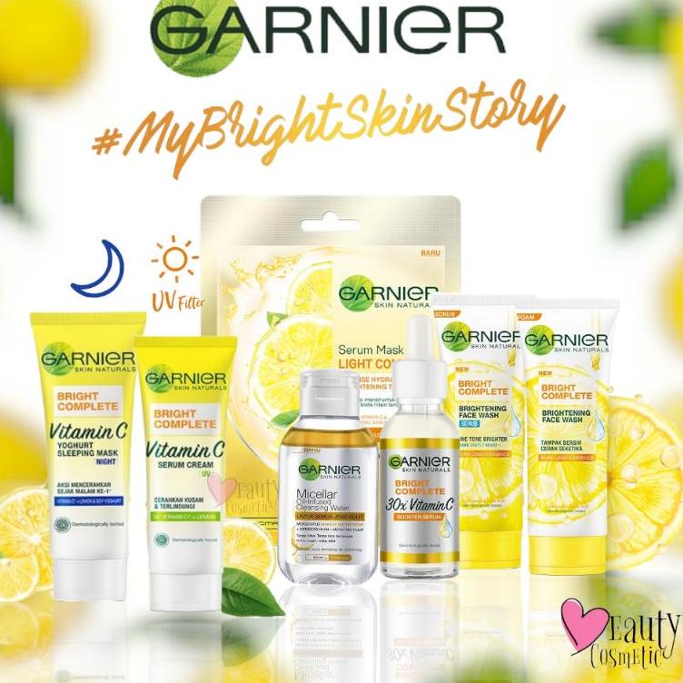 ⇁ [PROMO] Garnier Paket Lengkap Size Kecil || Paket Garnier Bright Complete Lengkap Size Kecil GRATI