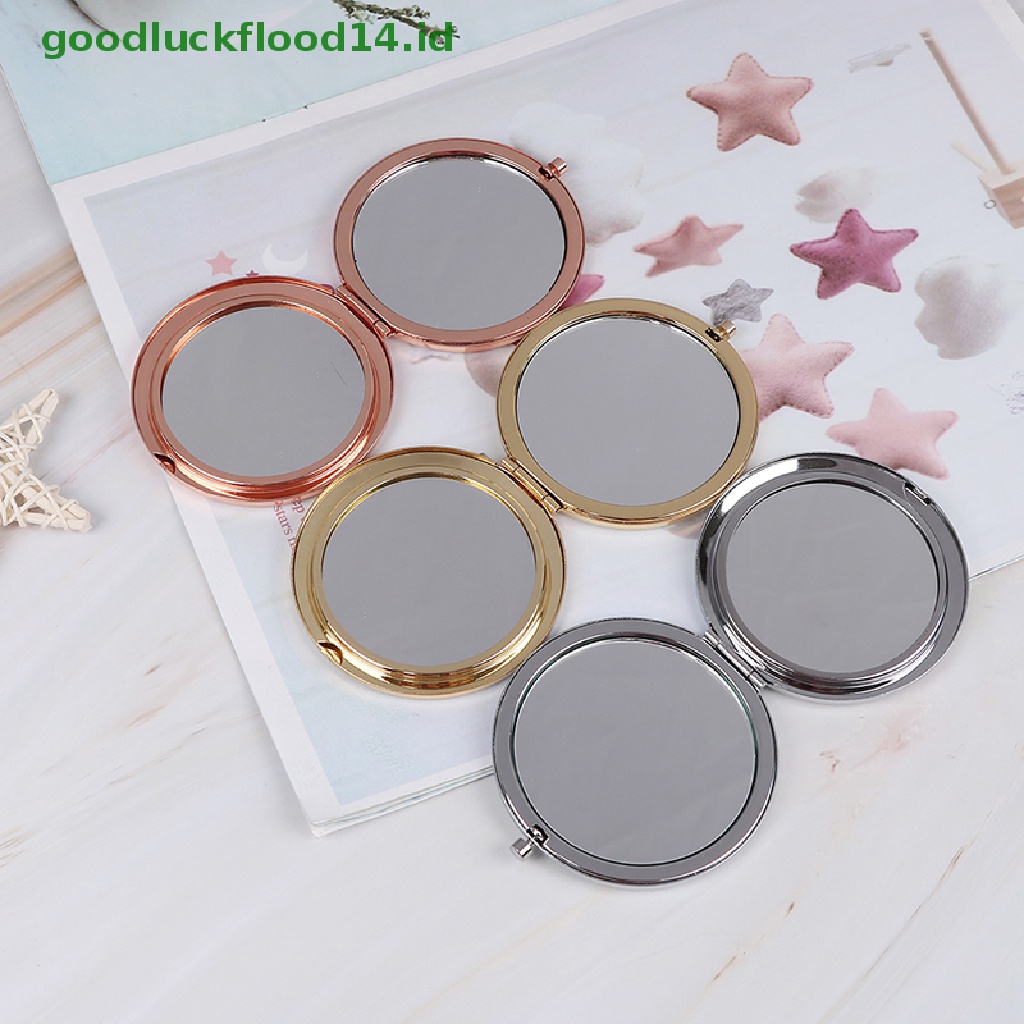 [GOOGFOUR] Vintage alloy compact pocket mirror folded makeup Kosmetik Cermin Pembesar [TOP]