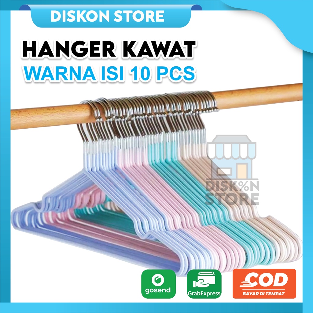 Jual Hanger Kawat Warna Warni Isi Pcs Gantungan Baju Warna Warni