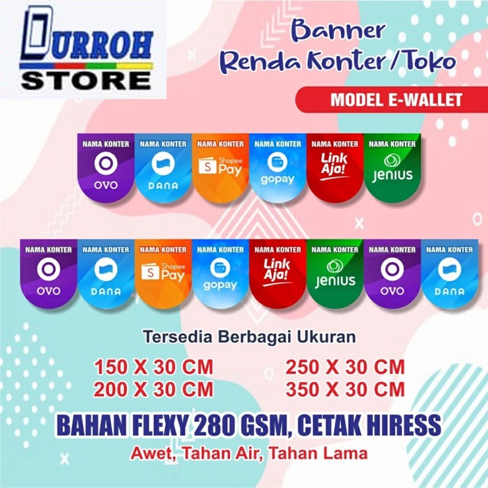 Jual Banner Renda Konter Murah Spanduk Renda Hiasan Konter Shopee Indonesia