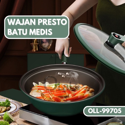 ( OJE ) WAJAN PENGGORENGAN BATU MEDIS PANCI TEFLON ANTI LENGKET MULTIFUNGSI TM-99701 / TM-99702 / TM-99705