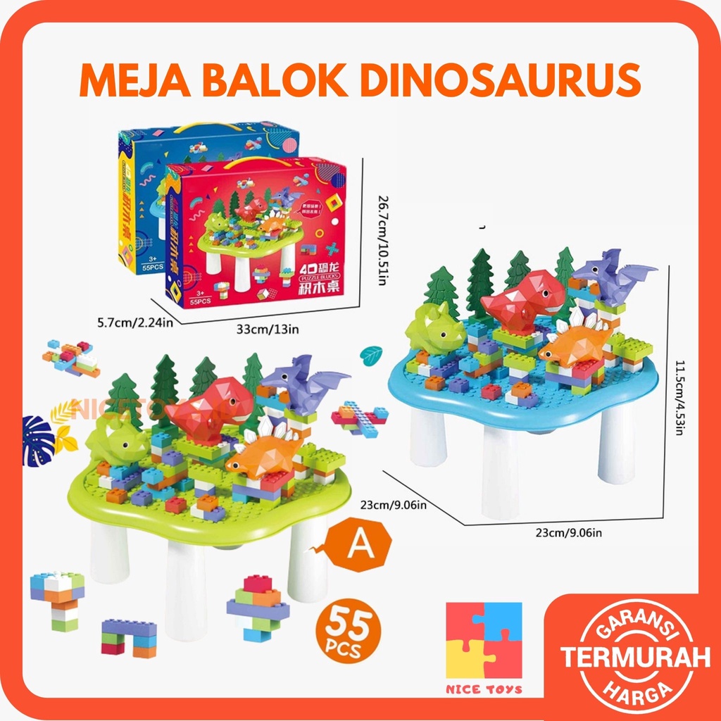 Meja Balok Dinosaurus 4D Puzzle Block Puzzle Mainan Balok Susun Puzzle Balok Mainan Dinosaurus Mainan Balok Anak