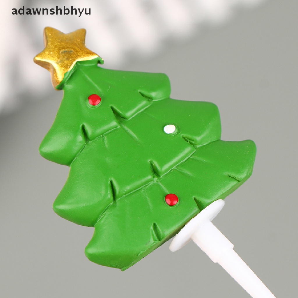 Adawnshbhyu 1pc Merry Christmas Hiasan Kue Kartun Resin Warna Xmas Party Cake Topper ID