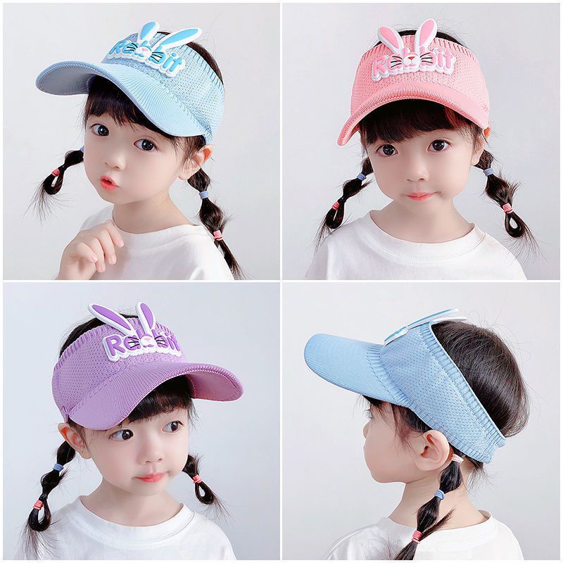 [rumahbayipdg] Topi Anak Rajut  Anti Uv Topi Sport Anak Perempuan Visor Pantai Lucu