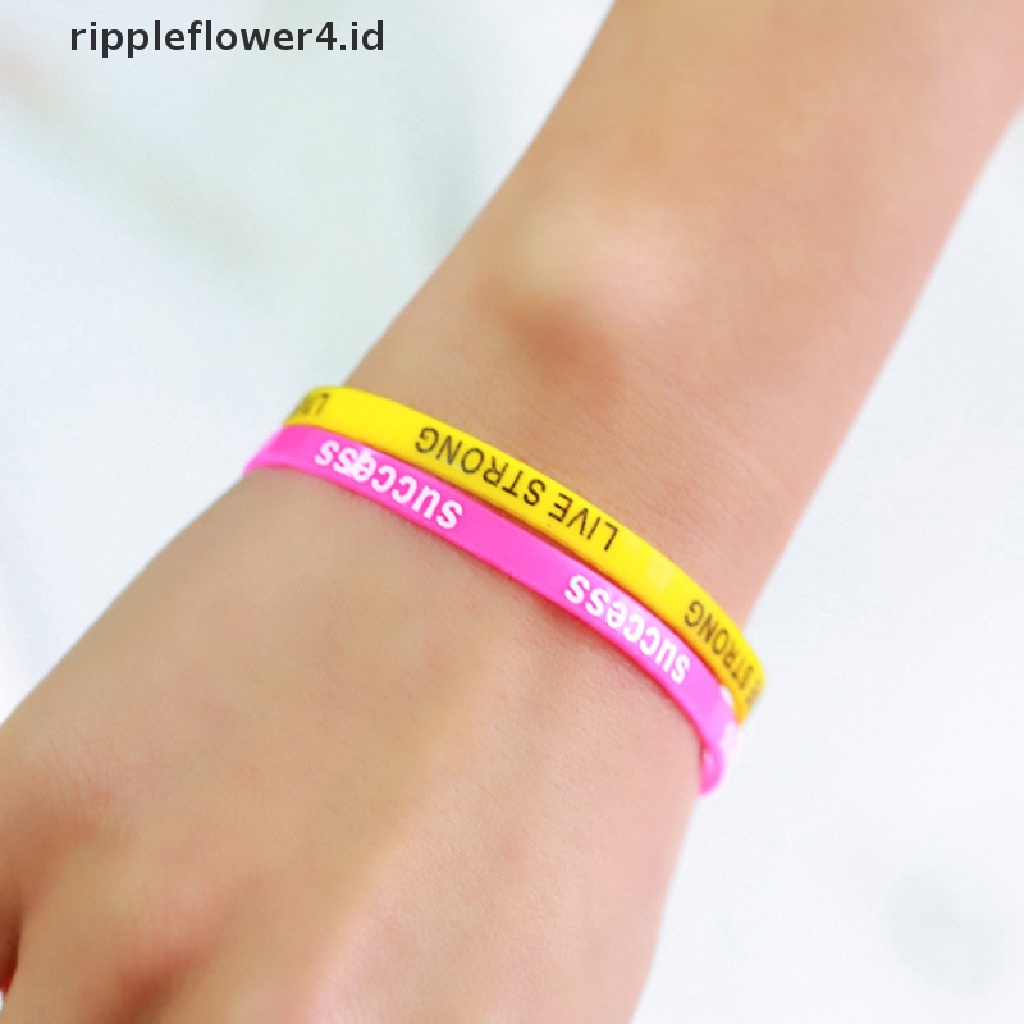 {rippleflower4.id} 10pcs/lot Curah Grosir Fashion Multicolor Gelang Silikon Untuk Wanita Karet~