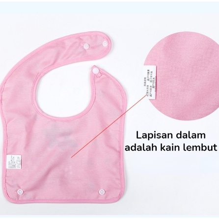 Slebber Bayi Silikon Plastik Celemek Makan Untuk Bayi Plastik Motif Lucu