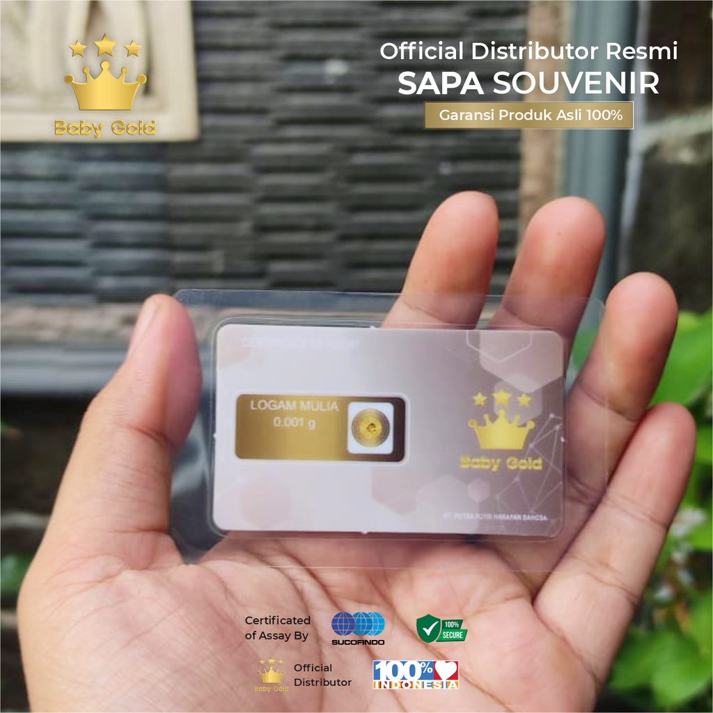 (ASLI) Emas Mini MiniGram Baby Gold 0.001 Gram 24 Karat