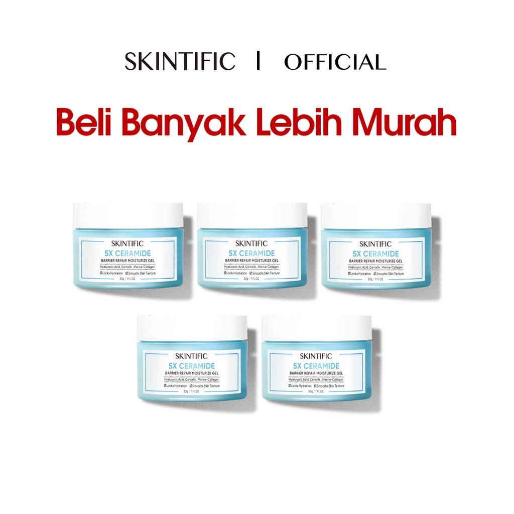 5 PCS SKINTIFIC - 5X Ceramide Barrier Repair Moisture Gel 30G Pelembab Wajah