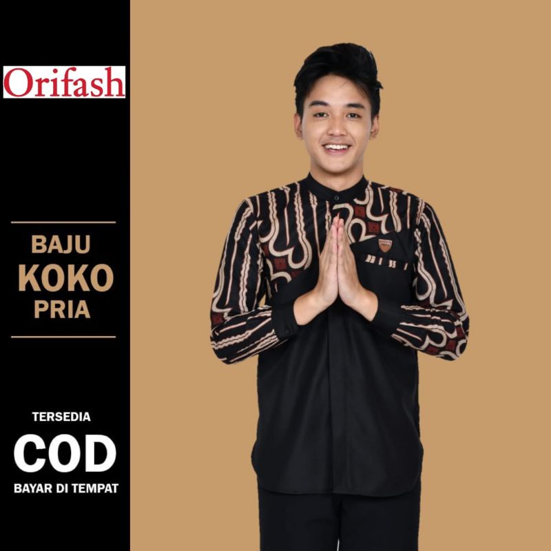 Baju koko pria lengan panjang dewasa Bahan toyobo premium size M L XL