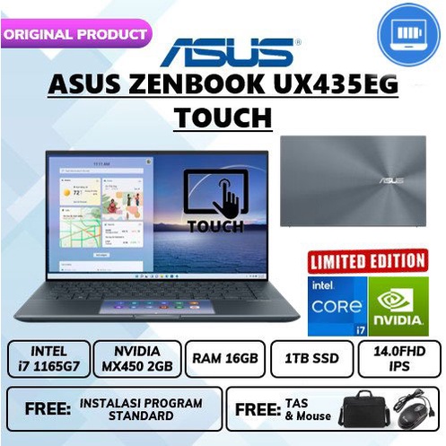 LAPTOP ASUS ZENBOOK UX435EG TOUCHSCREEN i7 1165G7 16GB 1TBSSD