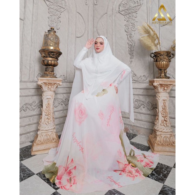 GAMIS SYARI PREMIUM / GHAZALA SYARI ORI ARSYAKAYLA / GAMIS PUTIH MEWAH / GAMIS WANITA TERBARU / GAMI
