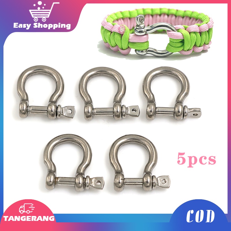 5pcs M4 Sekrup Pin Bow Shackle Stainless 304 Pin Sekrup Busur Shackle