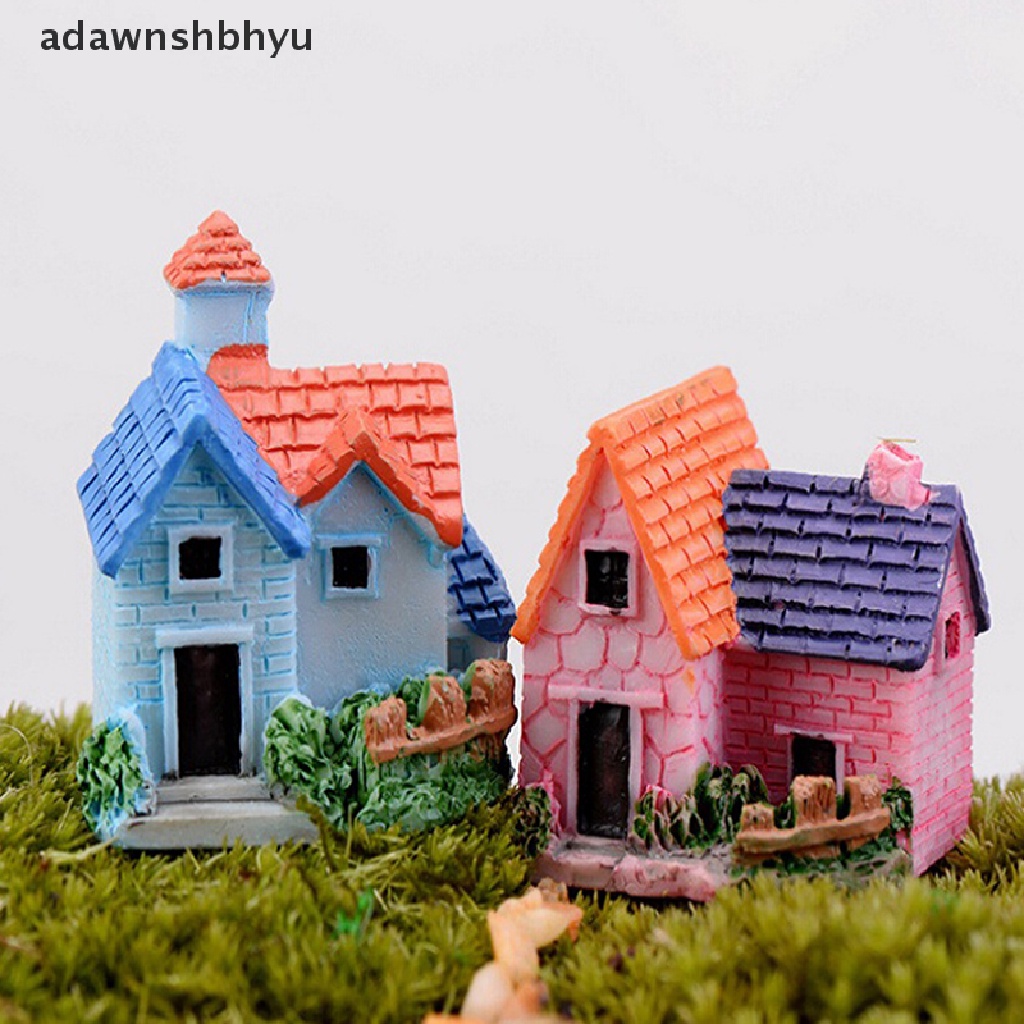 Adawnshbhyu Miniatur Rumah Boneka DIY Rumah villa Woodland fairy Planter Taman Dekorasi Rumah ID