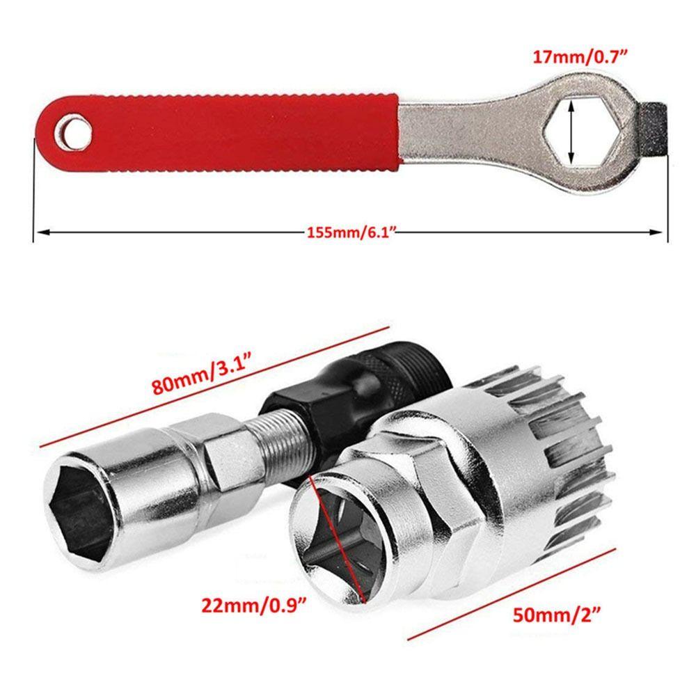 Lanfy Sepeda Crankset Engkol Remover Roda Penarik Bersepeda Aksesoris Alat Luar Ruangan Kunci Pas Menebal