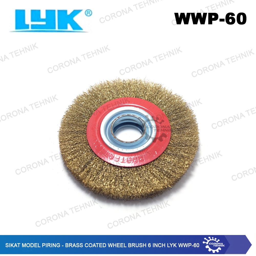 WWP-60 - Sikat Model Piring - Brass Coated Wheel Brush 6 Inch LYK