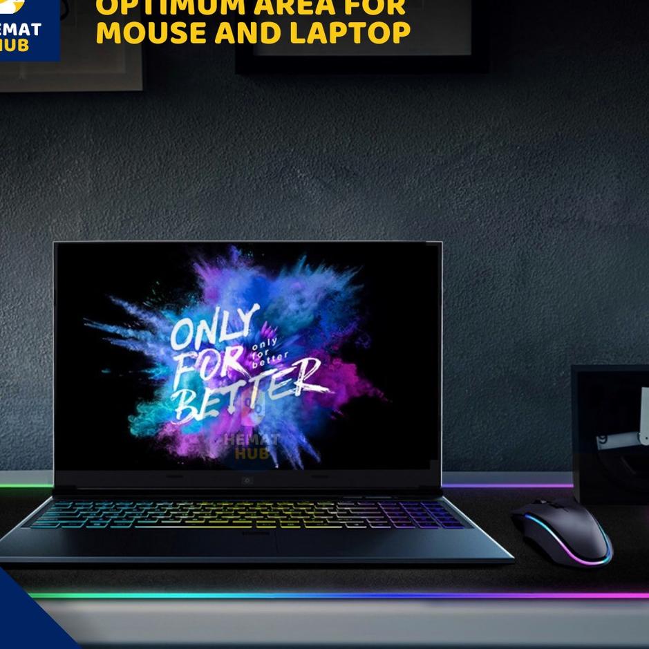 Lebih Kekinian Mouse Pad Gaming RGB XL LED Glowing High Precision Jumbo Mousepad Besar USB Cable HematHub