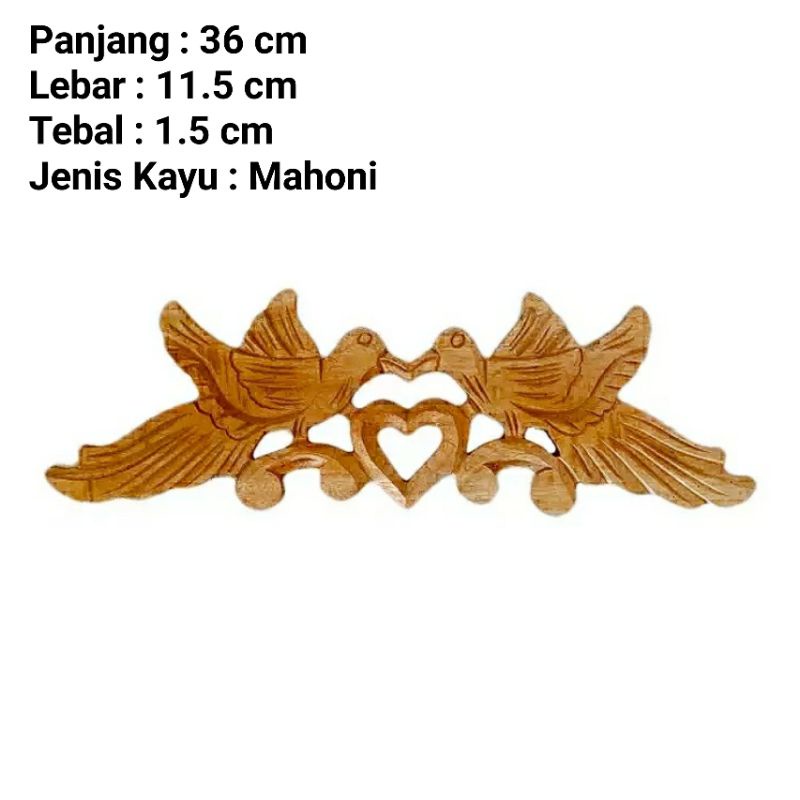 Ukiran Kayu Motif Burung Ornamen Ukir Tempel