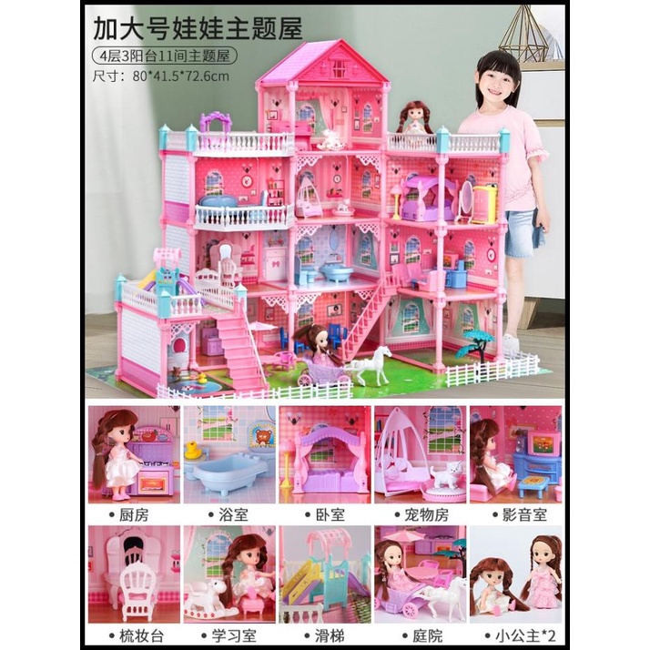 Promo 4 Lantai Mainan Rumah Rumahan Princess New Villaku Anak Perempuan