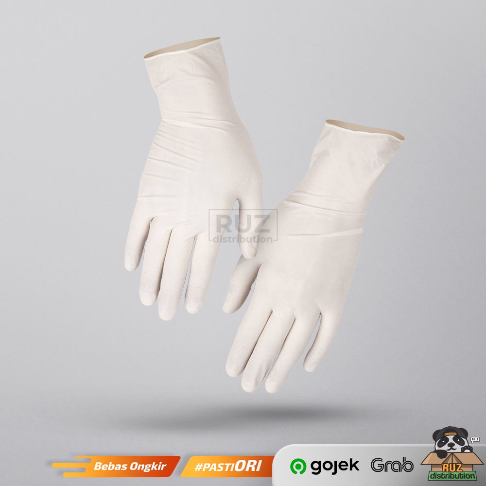 SAFEGLOVE Latex Examination Gloves Sarung Tangan Latex Powdered