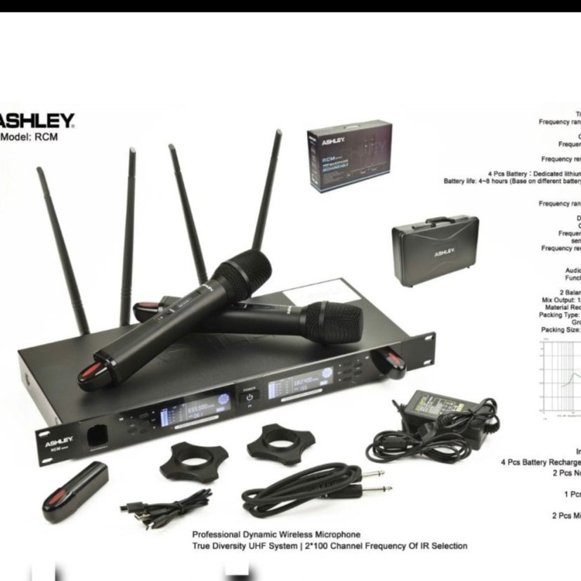 Mic Wireless Ashley RCM Original Handheld Rechargeable ASHLEY RCM