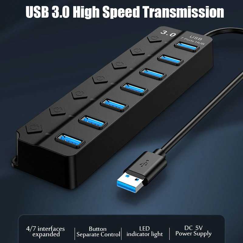 ( 100% BARANG ORI ) OLOPKY USB Hub High Speed Extender 4 Port USB 3.0 With Switch - OY445