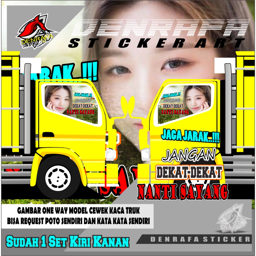 stiker one way stiker decal print kaca samping truk