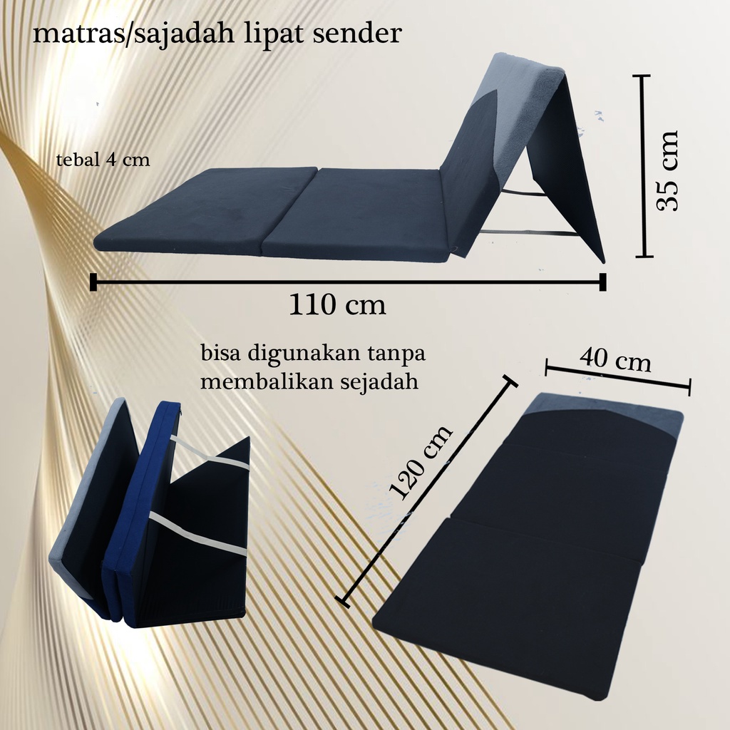 Sejadah Lipat | Sandar | Multifungsi Ukuran 120x60cm Tebal 4cm