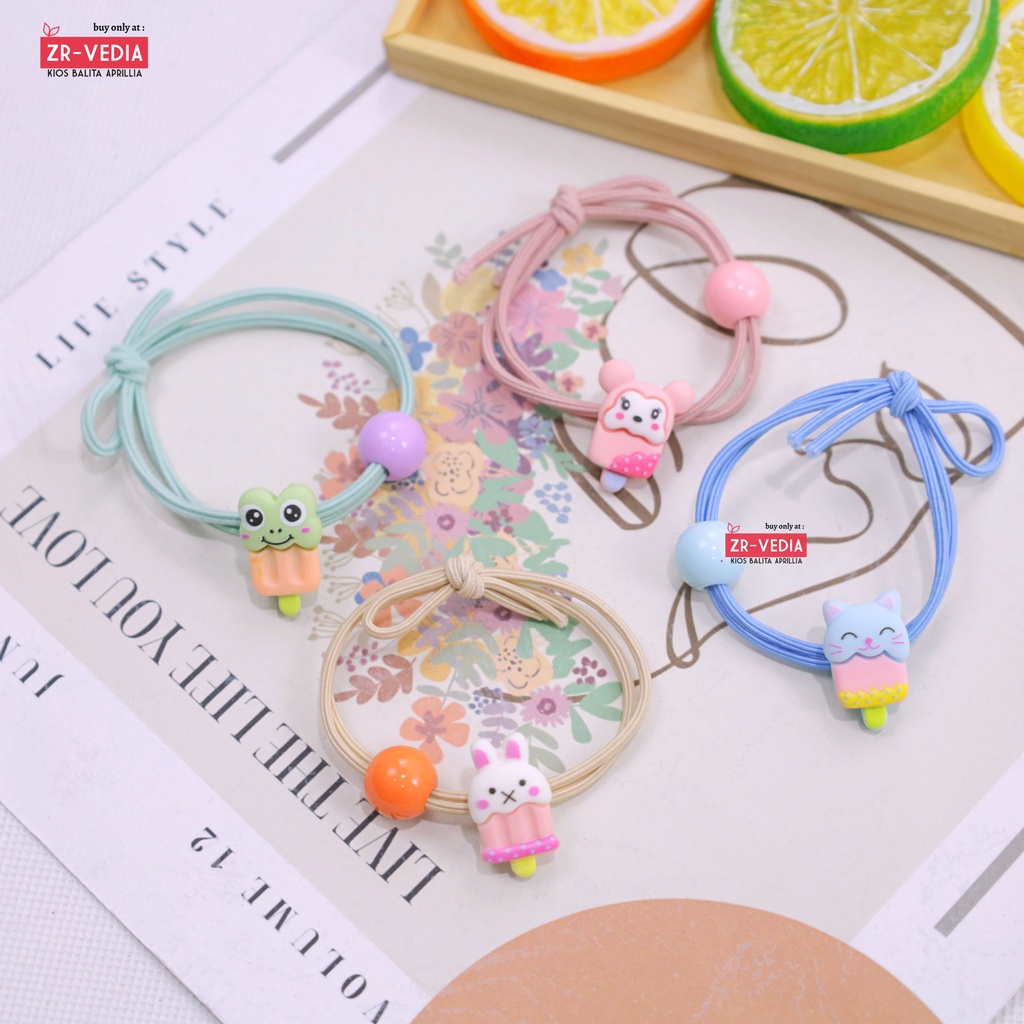 (PER-PCS) Ikat Rambut Ulir Domino / Aksesoris Anak Perempuan Branded Kunciran Kuncir Korea Murah Kios Balita Aprillia