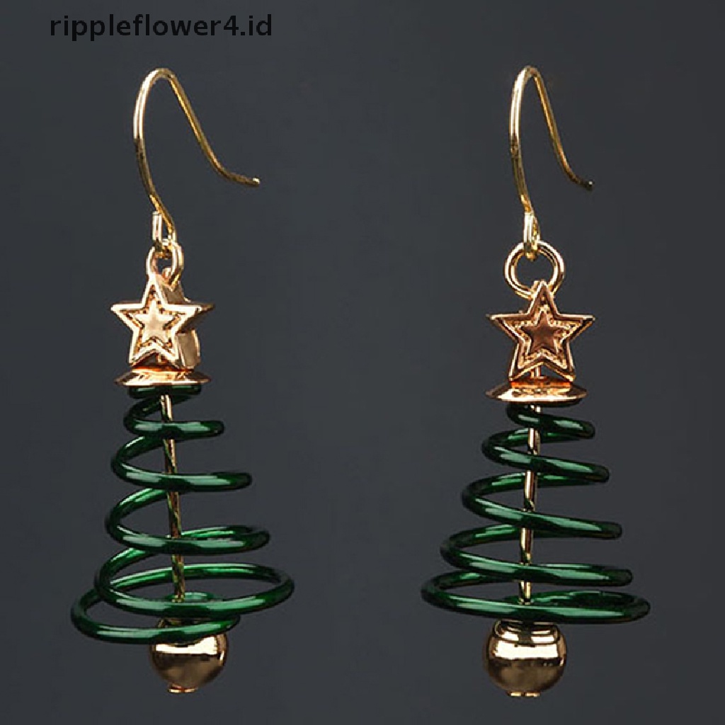 {rippleflower4.id} Statement Anting Pohon Natal Untuk Wanita Santa Claus Snowman Drop Earrings~