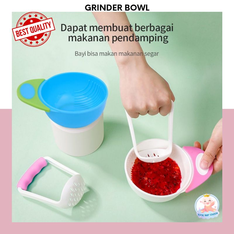 Mangkok Penggiling Makanan Bayi Baby Food Masher Grinding Bowl MPASI