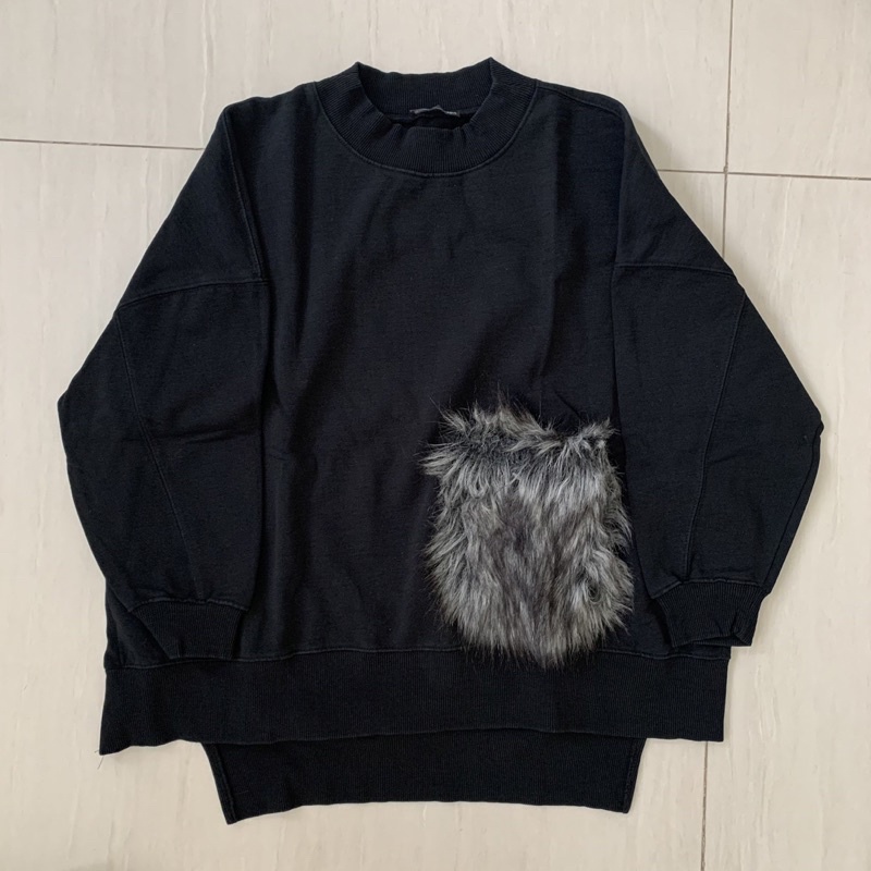 zara sweater with fur