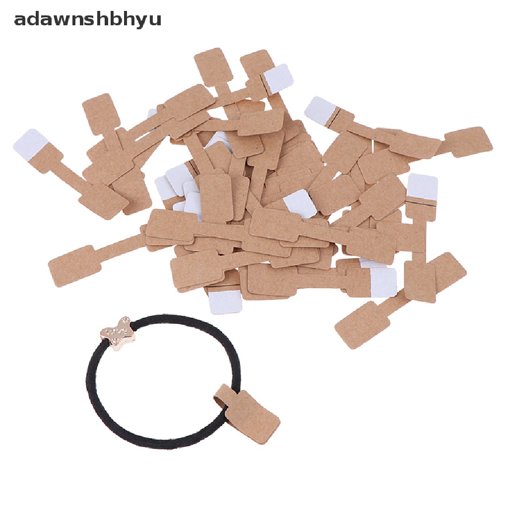 Adawnshbhyu 50/100Pcs Segi Empat Kosong Label Harga Kalung Cincin Perhiasan Label Kertas Stiker ID