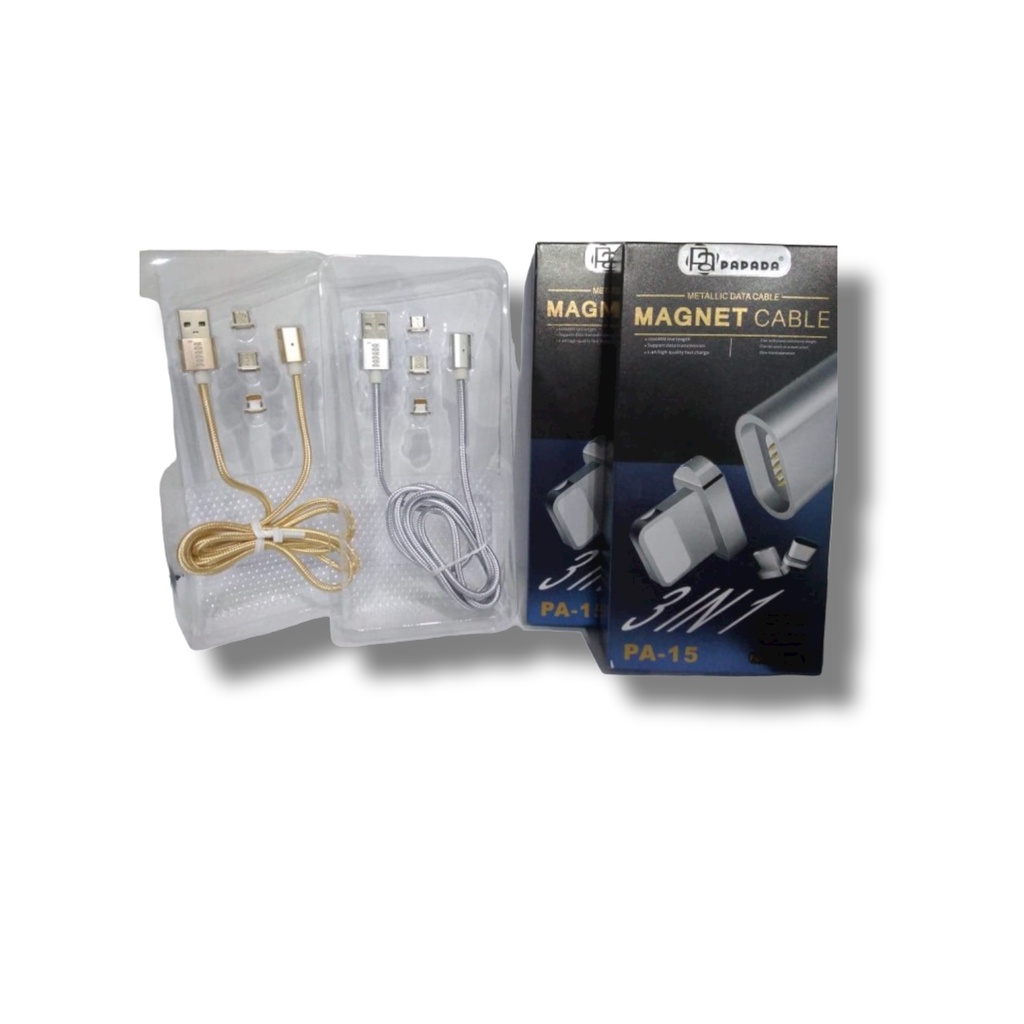 Kabel data papada 3 in 1 Kabel data 3 in 1 Kabel charger Papada PA-15 Kabel data magnetic 3in1