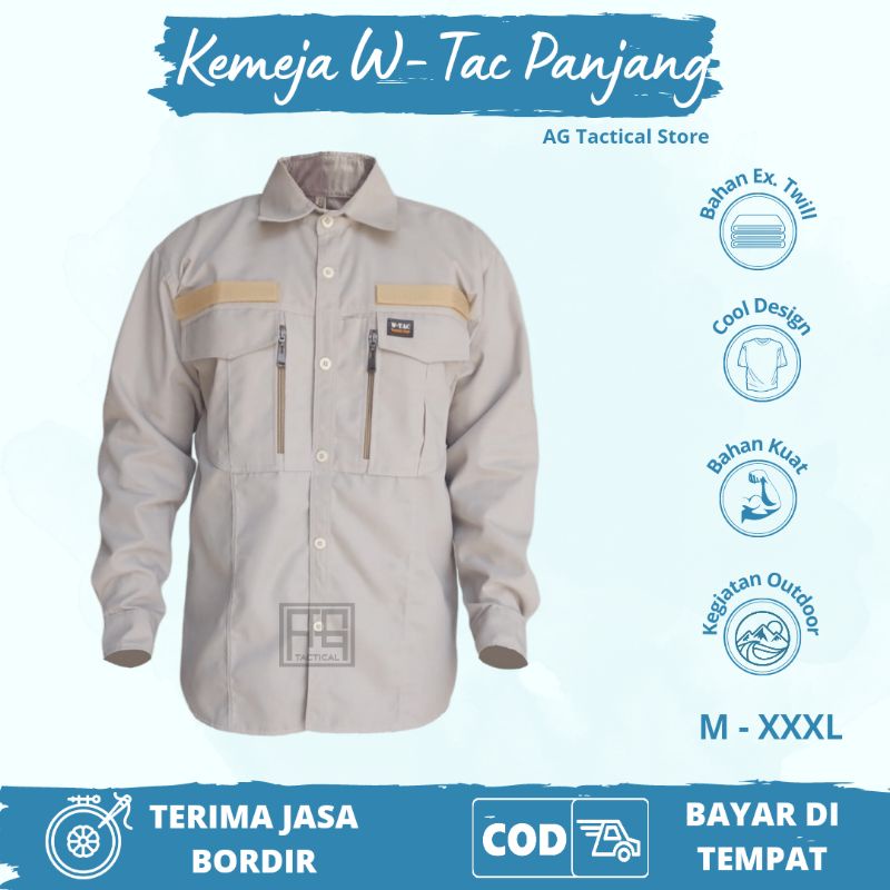 KEMEJA TACTICAL W-TAC PANJANG PDL PNS HEM ATASAN KEMEJA COWOK TERBARU