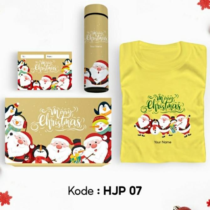 

HAMPERS GIFT NATAL SET TUMBLER DAN KAOS CUSTOM NAMA WARNA KUNING G4554VFD