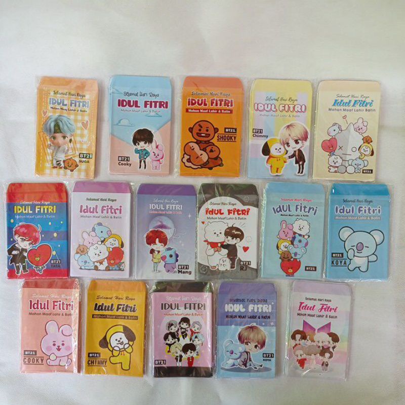 

(Bisa Pilih Motif) Amplop Lebaran Motif BTS