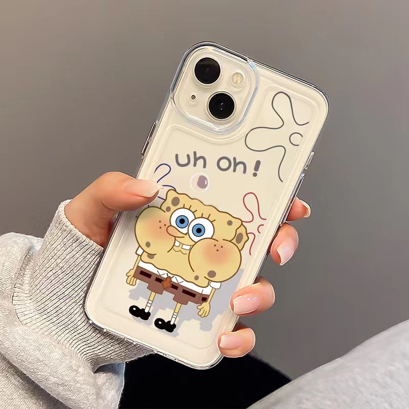 IPHONE Casing Cantoon Lucu Lembut Transparan Casing Ponsel Kompatibel Untuk Iphone14 13 12 11 Pro XS Max X XR 78 6 6S Plus Shockproof Casing TPU Cover