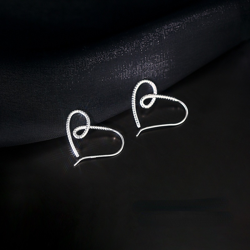 S925 Anting Lapis Silver S925 Ear Studs Love Gesper Telinga Untuk Wanita Gadis Aksesoris