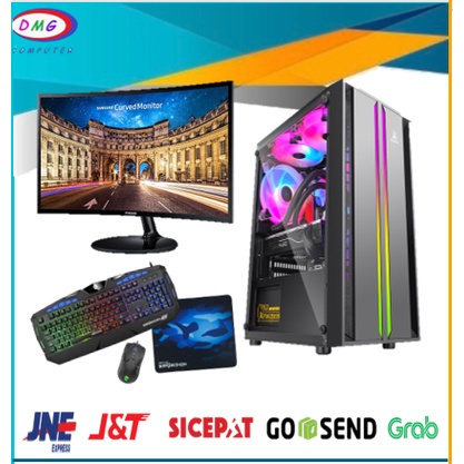 Pc Lengkap Gaming i7 4790 (GTX 1050Ti 4GB ) Cocok Editing Render - Samsung 24&quot; Curve