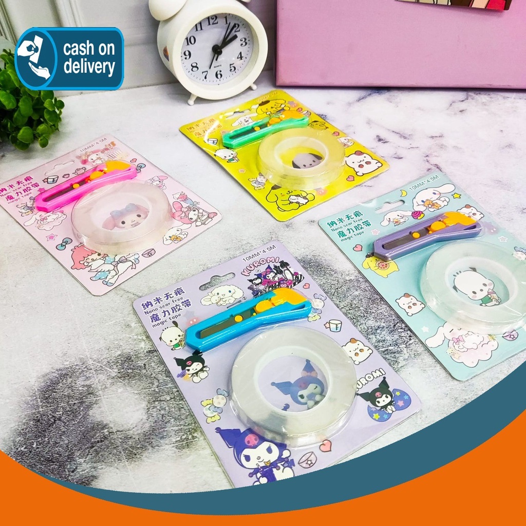 

CUTTER MINI + SOLATIP PLESTER SAANRIO KARAKTER SUNRIO ALAT TULIS KANTOR WARNA WARNI RANDOM COD