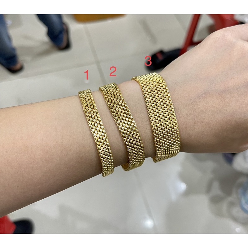 Fifi Fashion Gelang Model Lebar Simple Xuping Model Perhiasan Lapis Emas GL001