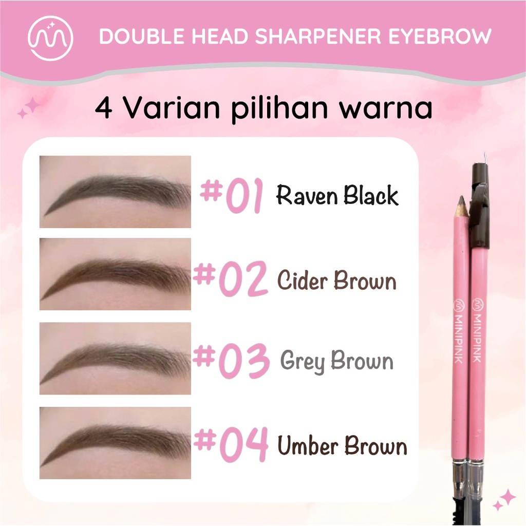 MINIPINK Double Head Pensil Alis Anti Air Tahan Lama Eyebrow MP010