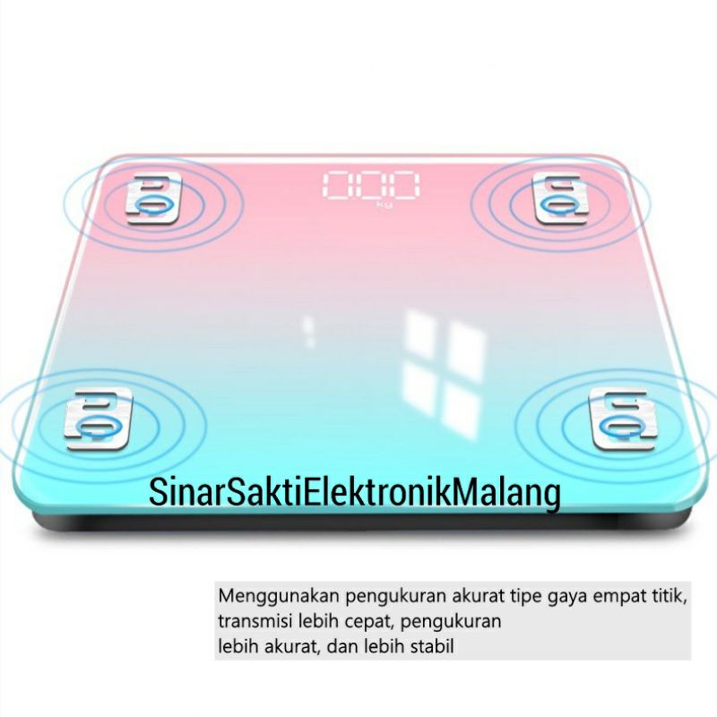 Timbangan Berat Badan Digital Baterai Motif Body Weight Scale Kaca