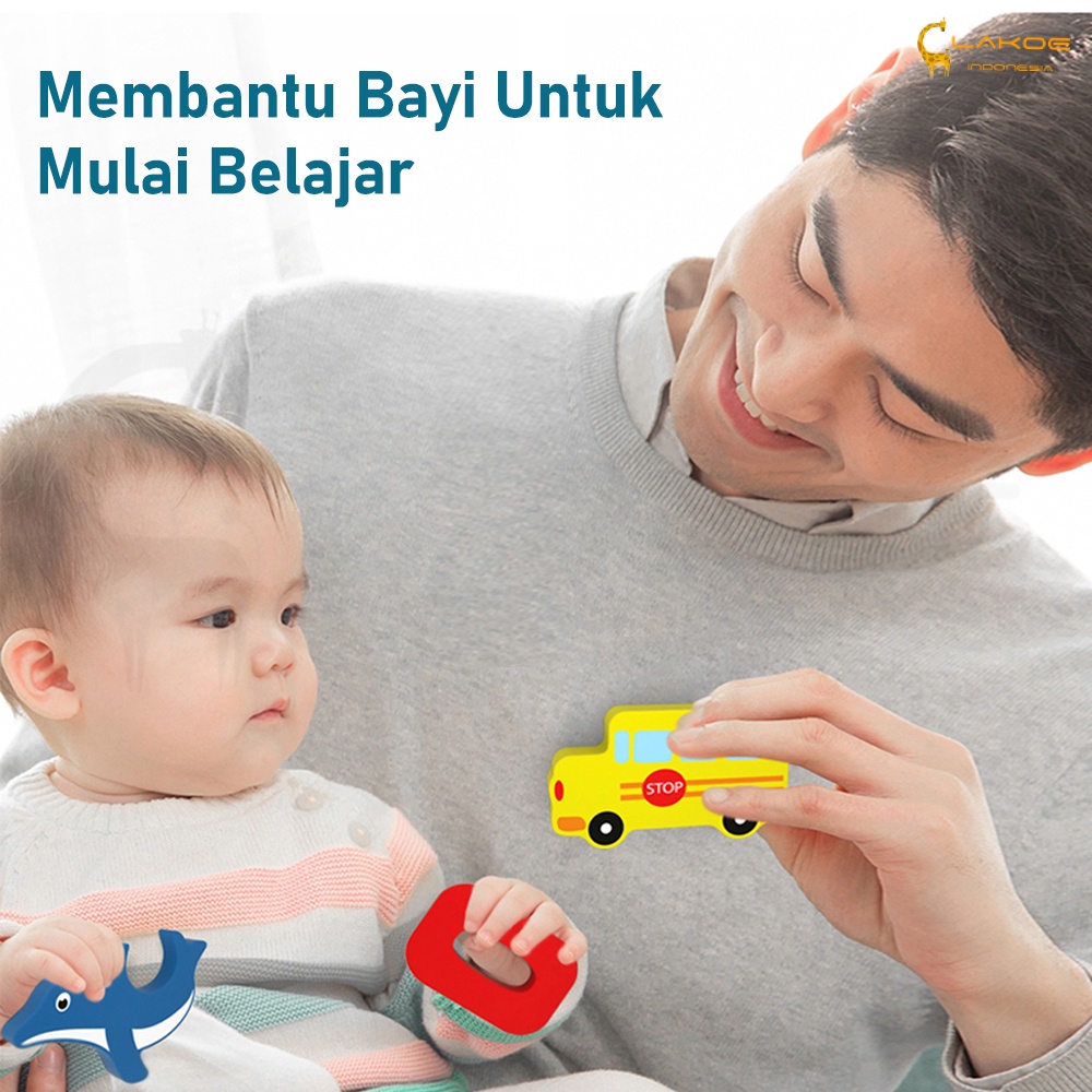 Mainan Puzzle kayu 3D animal angka anak wooden toys