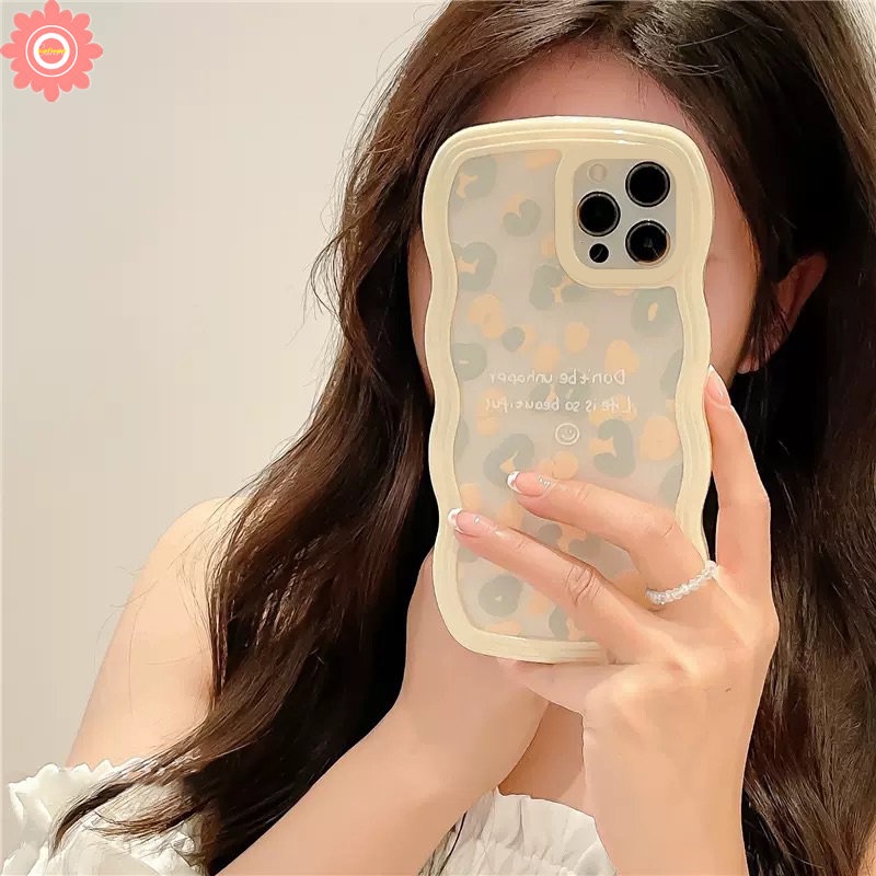 Fashion Motif Leopard Case Oppo A95 A5 A5s A15 A96 A54 A74 A3s A16s A55 A12 A16 A17K A17 A57 A5 A9 2020 A76 A77 A7 A16K A1k A77s A53 A52 Reno 8 7 7Z 8Z 6 A12E Wavy Edge Soft Sarung TPU