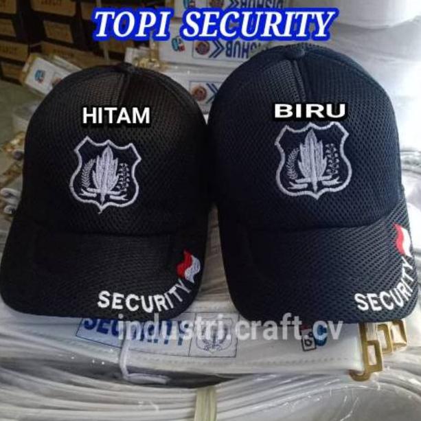 ⇁ Topi Jaring Topi Satpam Security Topi Security Hitam Biru Coklat ➷
