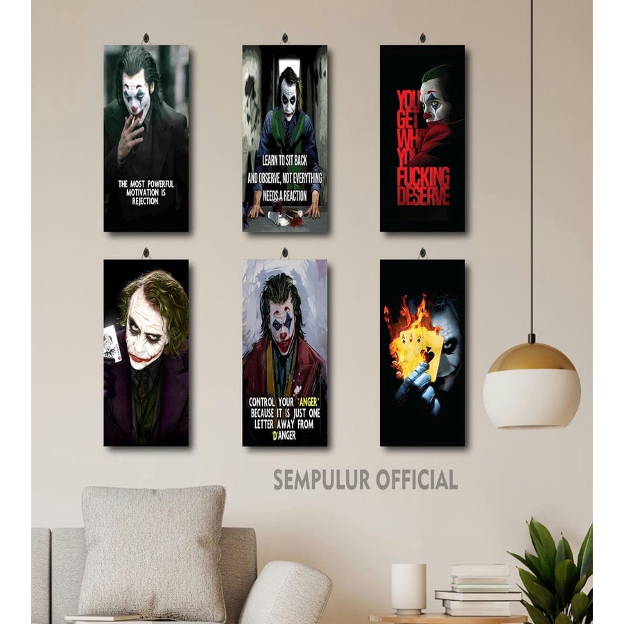 POSTER DINDING KAYU QUOTE JOKER KEREN 15X30 VBPQF/UIO5F/ HIASAN DINDING AESTHETIC GAMBAR JOKER KEREN