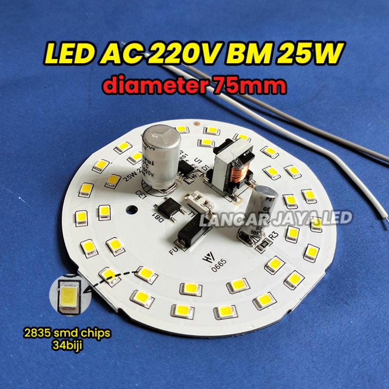 PCB LED AC BM 25W Sparepart Lampu