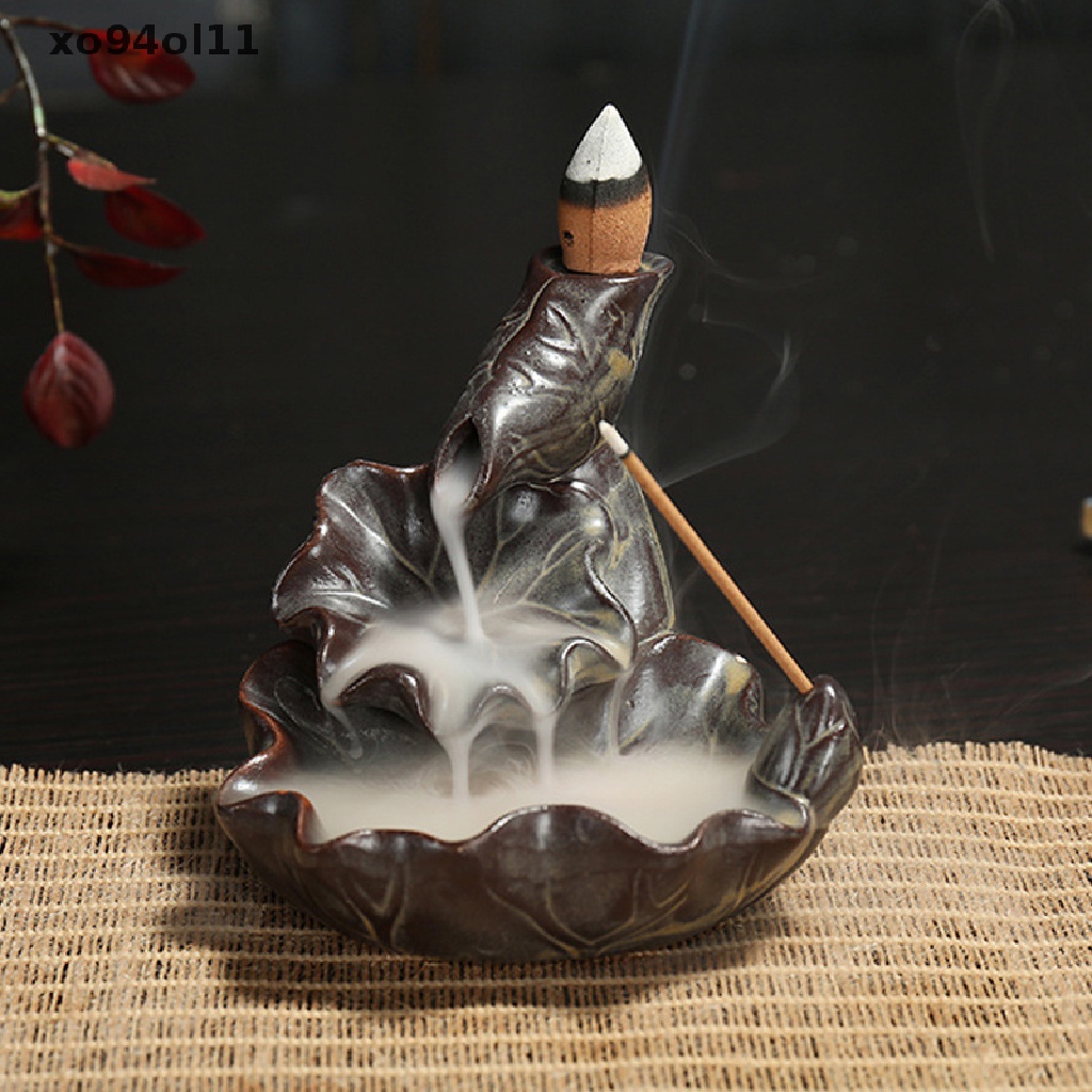 Xo Waterfall Incense Burner Backflow Keramik Tempat Dupa Dupa Dupa Fountain Incens OL